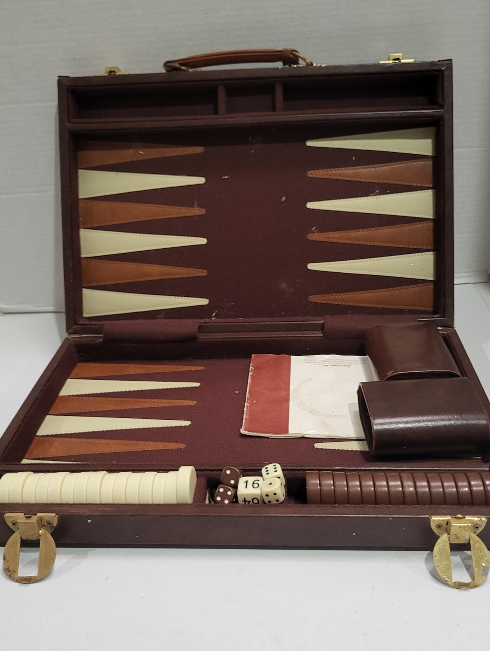 Vintage Reiss Backgammon Board Game Full Size Complete Set
